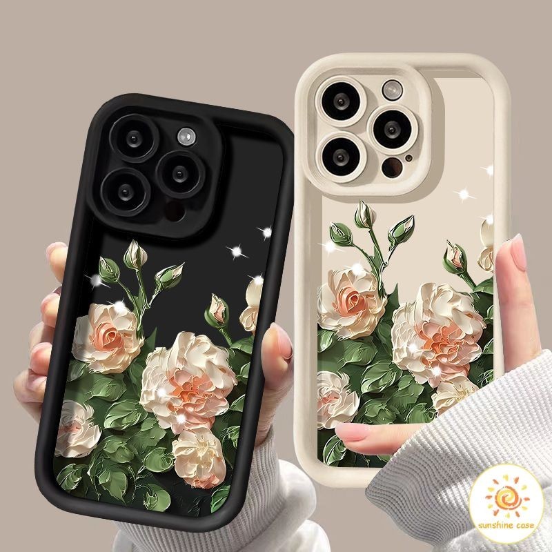 ภาพวาดสีน้ำมัน ดอกเคมีเลีย เคสโทรศัพท์มือถือ tpu ป้องกันทุกด้าน ไอโฟน11 For iPhone12 13 14 15Pro MAX X XS XR XS 7 8Plus