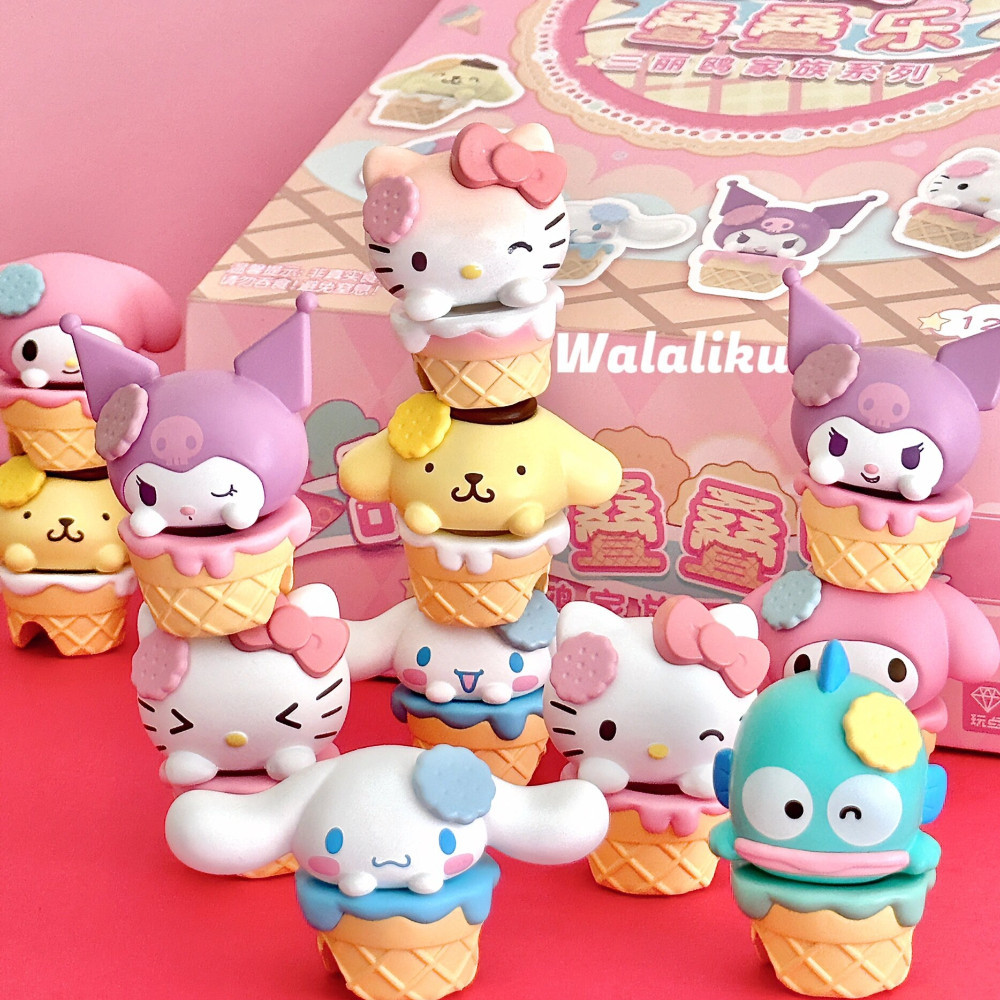 SANRIO ของเล่นฟิกเกอร์ รูปกรวยไอศกรีม ขนาดเล็ก สุ่มสี