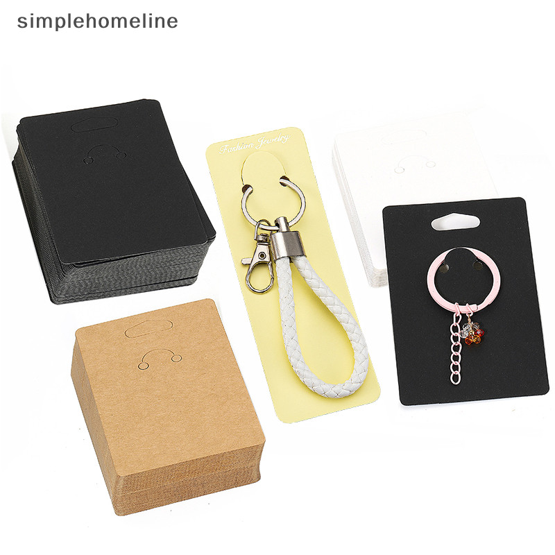 [simplehomeline] ใหม่ พร้อมส่ง พวงกุญแจ ป้ายแท็ก กระดาษแข็ง สําหรับแขวนแสดงเครื่องประดับ ต่างหู สร้อยคอ 50 ชิ้น