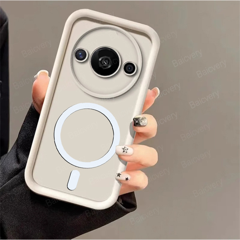 เคสโทรศัพท์ Redmi A3 23129RN51X MZB0H0KIN MZB0H0LIN พร้อมสติกเกอร์ชาร์จ แบบไร้สาย แม่เหล็ก ขอบป้องกั