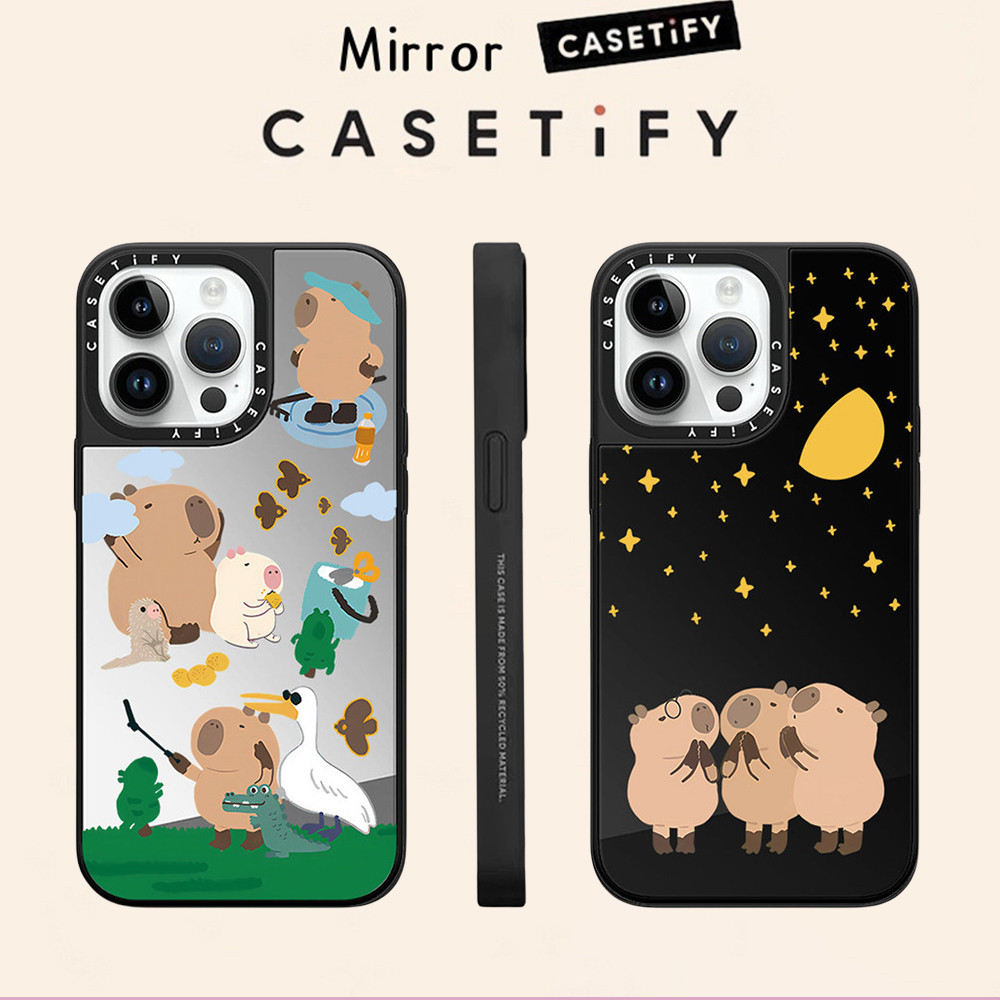 Casetify เคสโทรศัพท์มือถือแบบแข็ง ผิวด้าน กันกระแทก พร้อมกระจก สําหรับ IPhone 15 Pro Max 15Pro 15 14 13 12 11 Pro Max