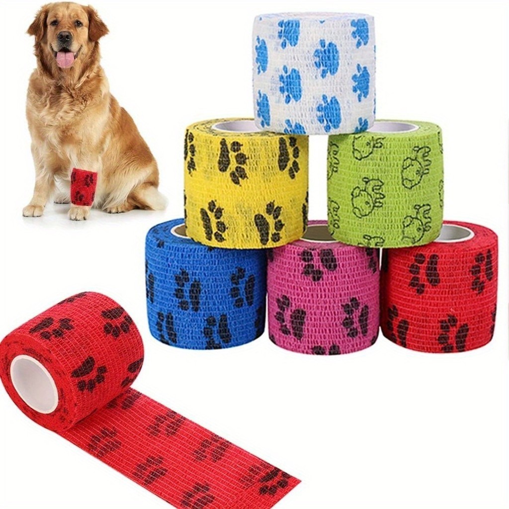 สัตว์เลี้ยง Vet Wrap, Self กาว Cohesive สุนัขผ้าพันแผลไม่ทอผ้าพันแผลยืดหยุ่นเทป Breathable Vet Wrap สําหรับสุนัขสัตว์เลี้ยงสัตว์