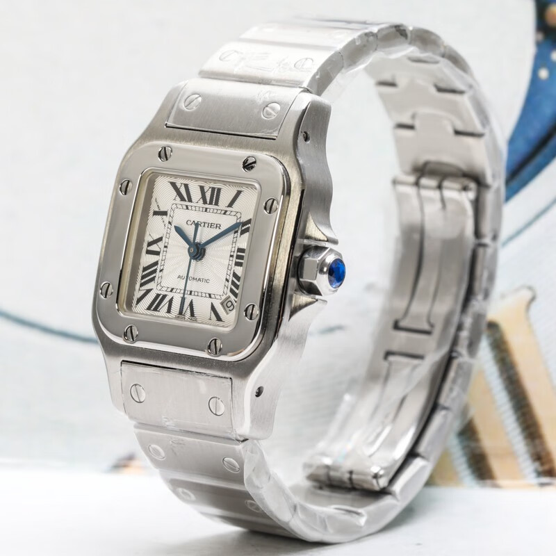 Cartier W20054D6 Santos Santos Series นาฬิกาข้อมืออัตโนมัติ ทรงสี่เหลี่ยม 24 มม. สําหรับผู้หญิง