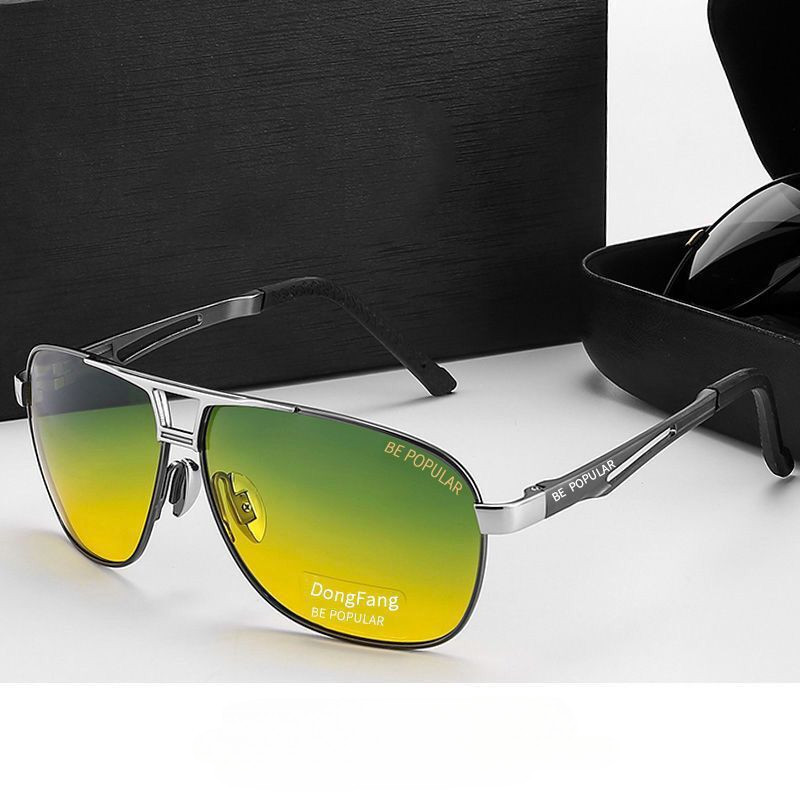 แว่นตากันแดด เลนส์โพลาไรซ์ ทรงสูง เปลี่ยนสีได้ สําหรับขับรถ ตกปลา กลางวัน และกลางคืน