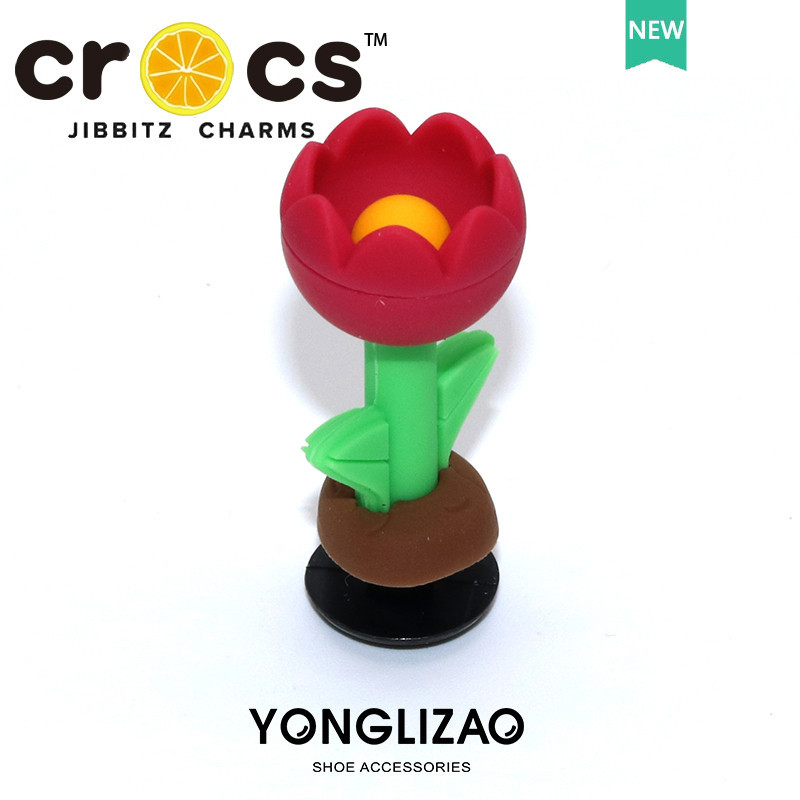 JIBBITZ cross charms ตัวติดรองเท้า กุหลาบ/ทิวลิป3D ตัวติดรองเท้า cross
