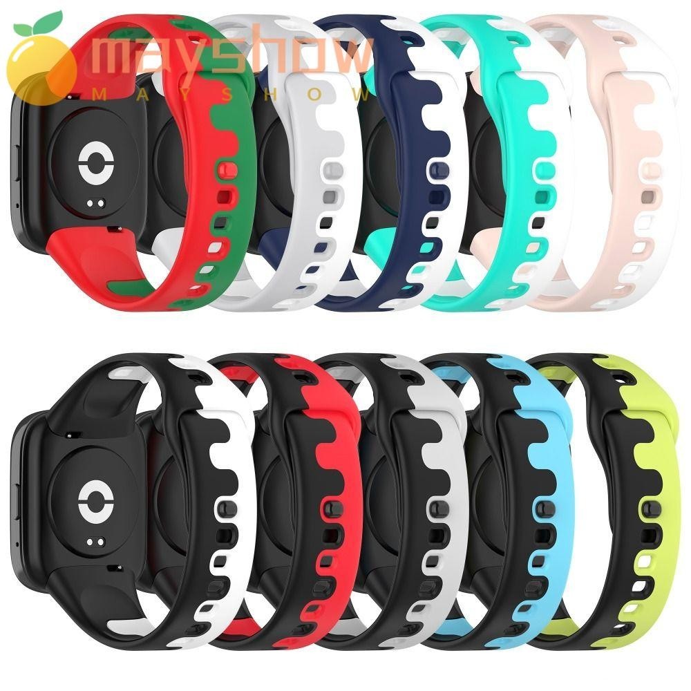 Mayshow สายนาฬิกาข้อมือ ซิลิโคน สองสี เปลี่ยนได้ สีสัน สมาร์ทวอทช์ สายนาฬิกาข้อมือ นิ่ม Redmi Watch 3 Active
