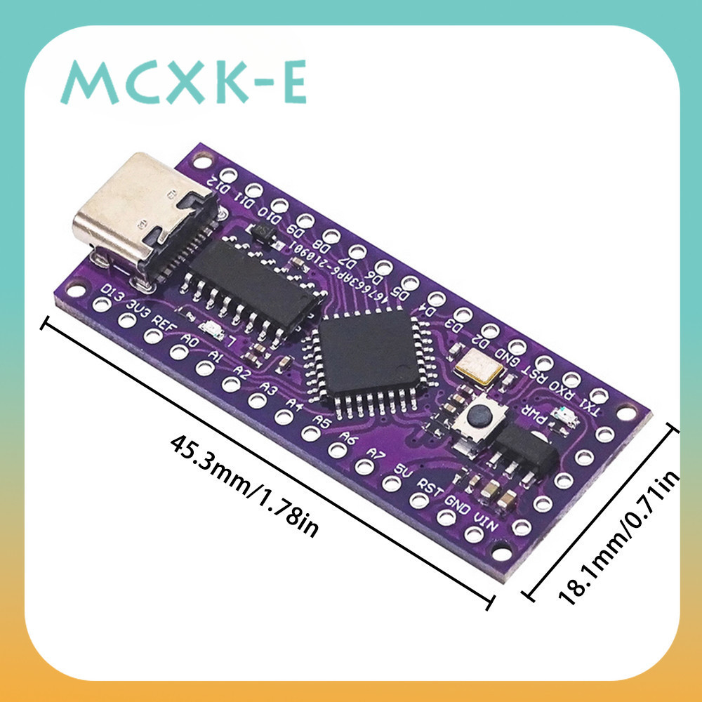 Mcxk-e LGT8F328P-LQFP32 MiniEVB TYPE-C อะไหล่นาโน V3.0 พร้อมคริสตัลออสซิลเลเตอร์ สําหรับ arduino