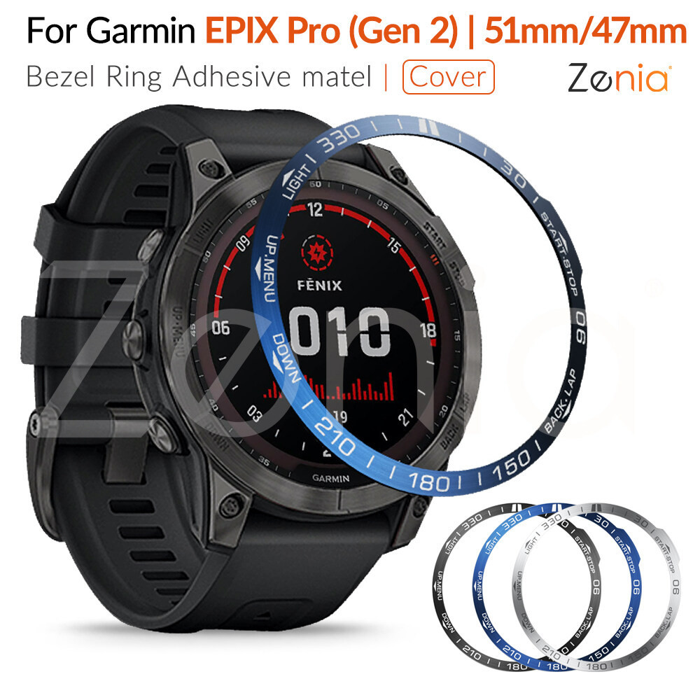 Garmin EPIX Pro (Gen 2) Sapphire Standard | 51 มม.47 มม.นาฬิกา Bezel แหวนกาวกรณี Anti Scratch สแตนเลสสมาร์ทกีฬานาฬิกาอุปกรณ์เสริม