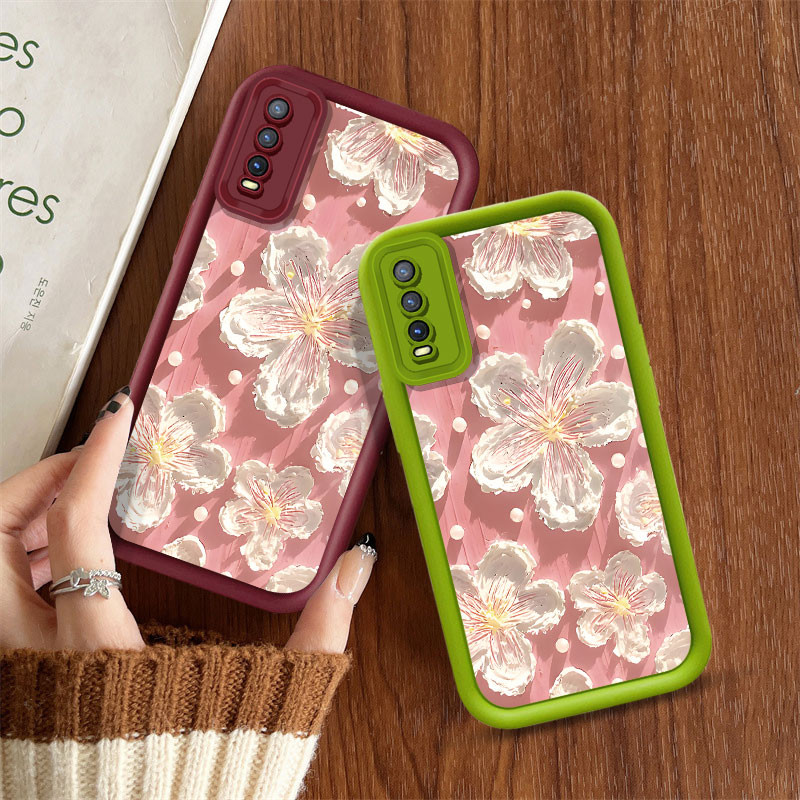 อินเทรนด์ภาพวาดสีน้ํามันดอกไม้เคสโทรศัพท์สําหรับvivo Y20 V1901A V2026 V2033 V2027V2032 V2042 V2029 V