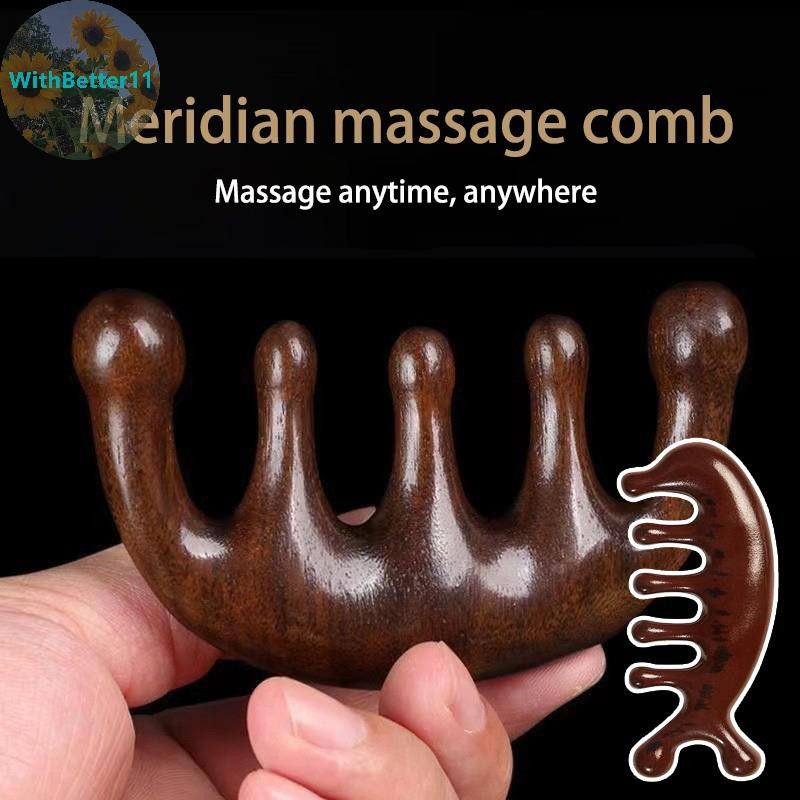 Better Body Meridian หวีนวดเรซิ่นห้าฟันกว้างหวีการฝังเข็ม Helper การไหลเวียนโลหิต Anti-static ผมเรียบ TH