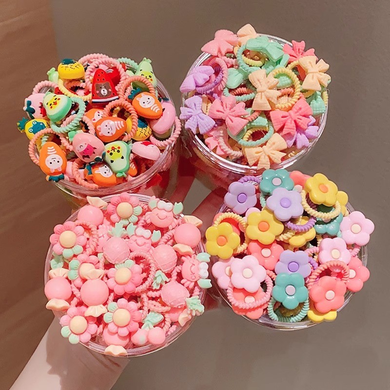 ยางรัดผมเด็กเกาหลียางรัดเด็กทารกน่ารักโดยไม่เจ็บเชือกผมขนาดเล็กชุด