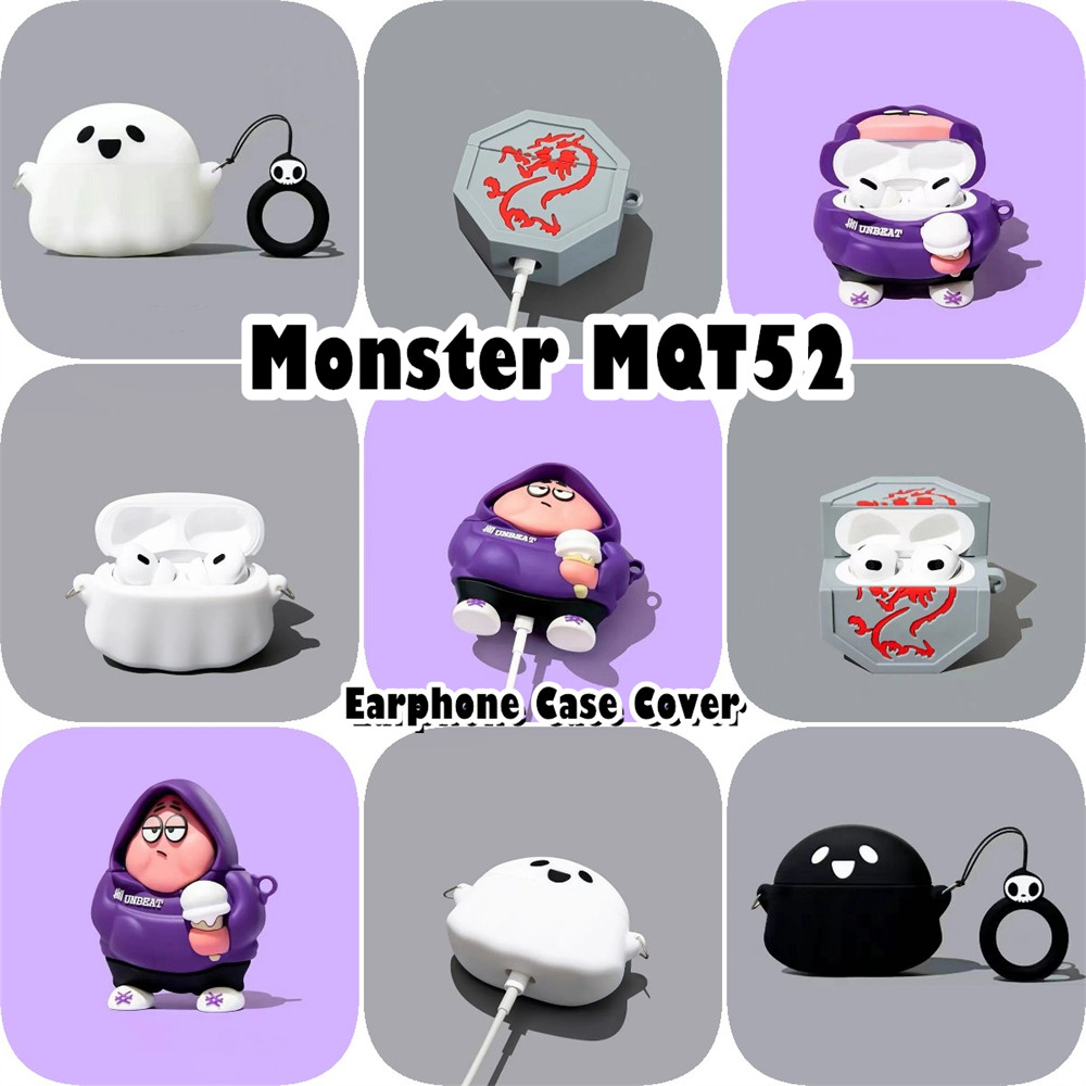 In Stockfor Monster MQT52 Case Cool Tide การ์ตูนซิลิโคนอ่อนนุ่มหูฟังกรณีปลอกฝาครอบ