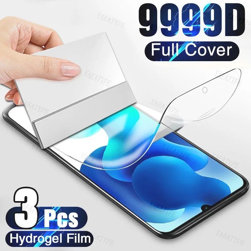 3 ชิ้น 999D ฝาครอบ HD Clear Soft Hydrogel ฟิล์ม Anti Blue Light โทรศัพท์ป้องกันหน้าจอสําหรับ Oppo F9
