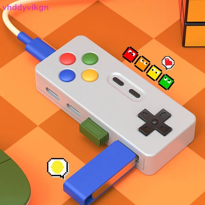 Vhdd 4in1 Gamepad Modelling HUB ตัวควบคุมเกมคอมพิวเตอร์ USB Type-C USB-C อะแดปเตอร์อินเทอร์เฟซสําหรับแล็ปท็อป PC เมาส์คีย์บอร์ด U-Disk TH