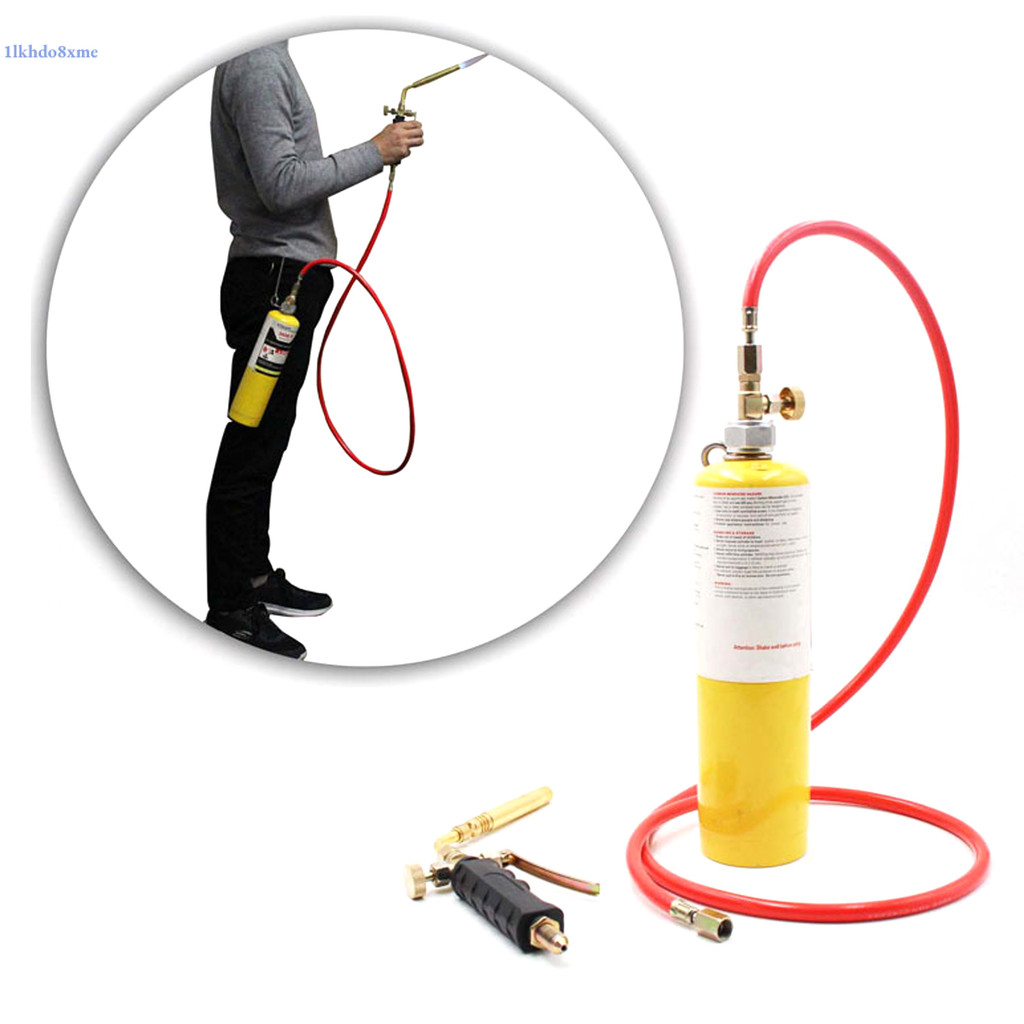 ถูกที่สุด Dual Switch Gas Welding Torch Propane Gas Cylinder High Temperature Welding Torch Welding Repair🔥COD
