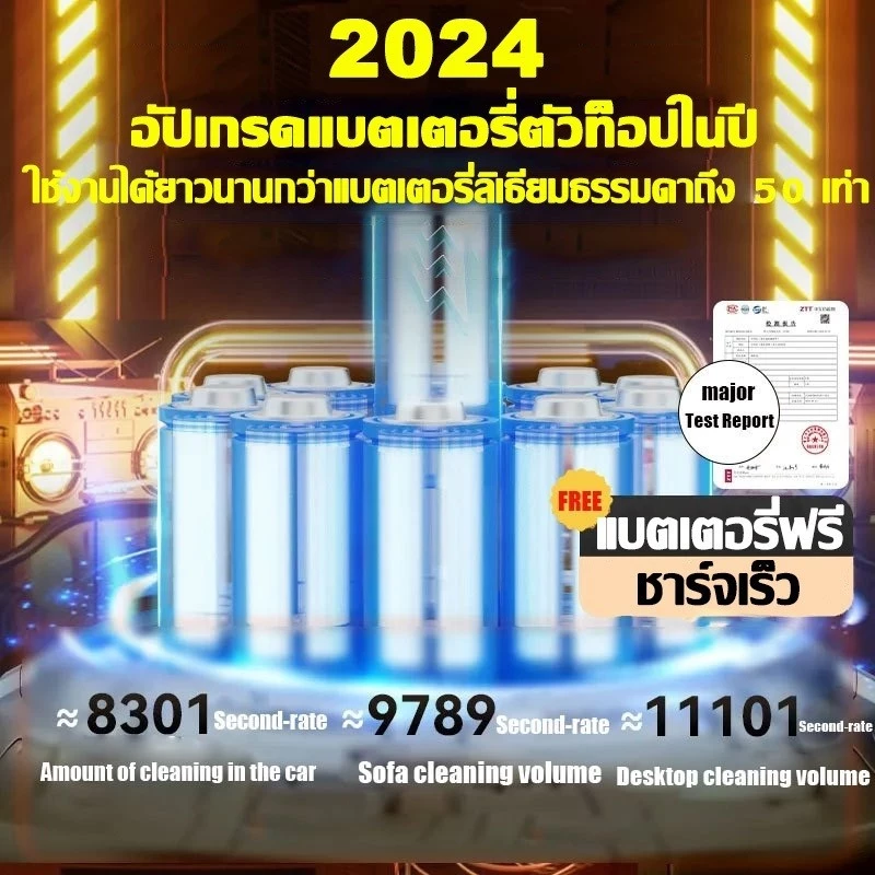 เครื่องดูดฝุ่นไร้สาย 13in1 1200W 128000Pa สำหรับรถยนต์ thumbnail 5