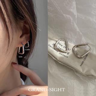 🔥พร้อมส่ง🔥 ต่างหูห่วงเงิน sterling 92.5% ทั้งตัวเรือน ชุบทองเหลือง ต่างหูเพชร ของขวัญ