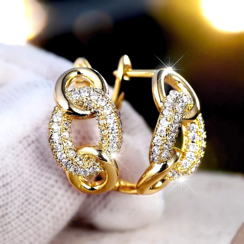 ส925เงินสเตอร์ลิงโซ่เพทายต่างหูแฟชั่นที่เรียบง่ายเครื่องประดับสุภาพสตรีของขวัญ