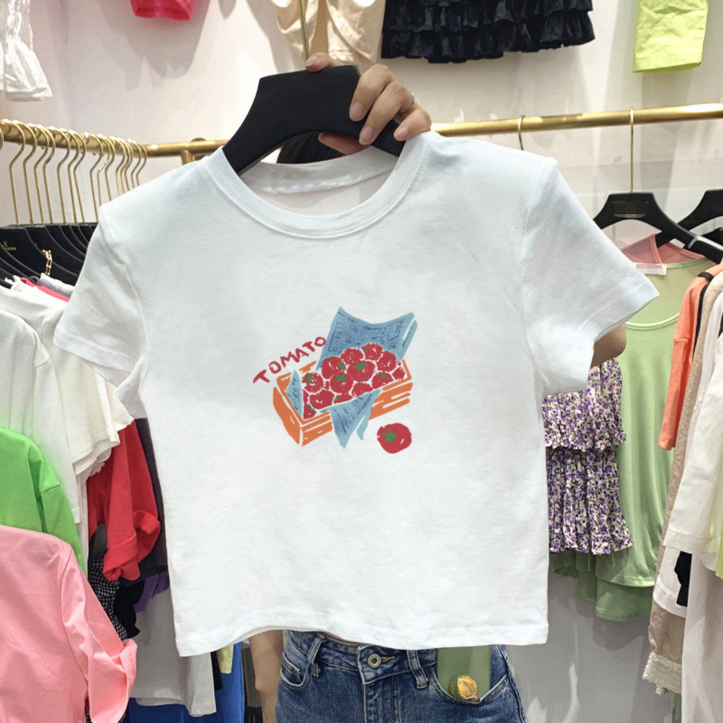 （พร้อมส่งจากกทม มาถึงใน 2วัน）เสื้อยืดแขนสั้นผ้าฝ้ายพิมพ์ลายสำหรับผู้หญิง การ์ตูนน่ารัก ทันสมัย ​​และสะดวกสบายbabytee