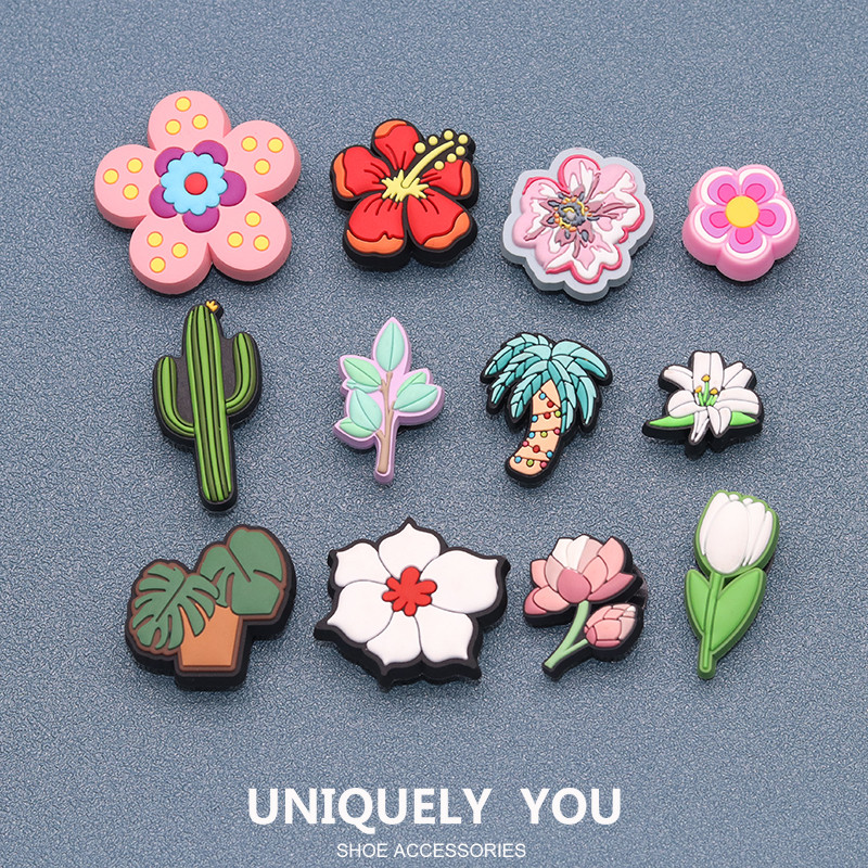 jibbitz crocs จิ๊บบิทเซ็ท อุปกรณ์ตกแต่ง รองเท้าแฟชั่น ตัวติดรองเท้า จิ๊บบิทการ์ตูนพืช แต่งรองเท้าผ้า