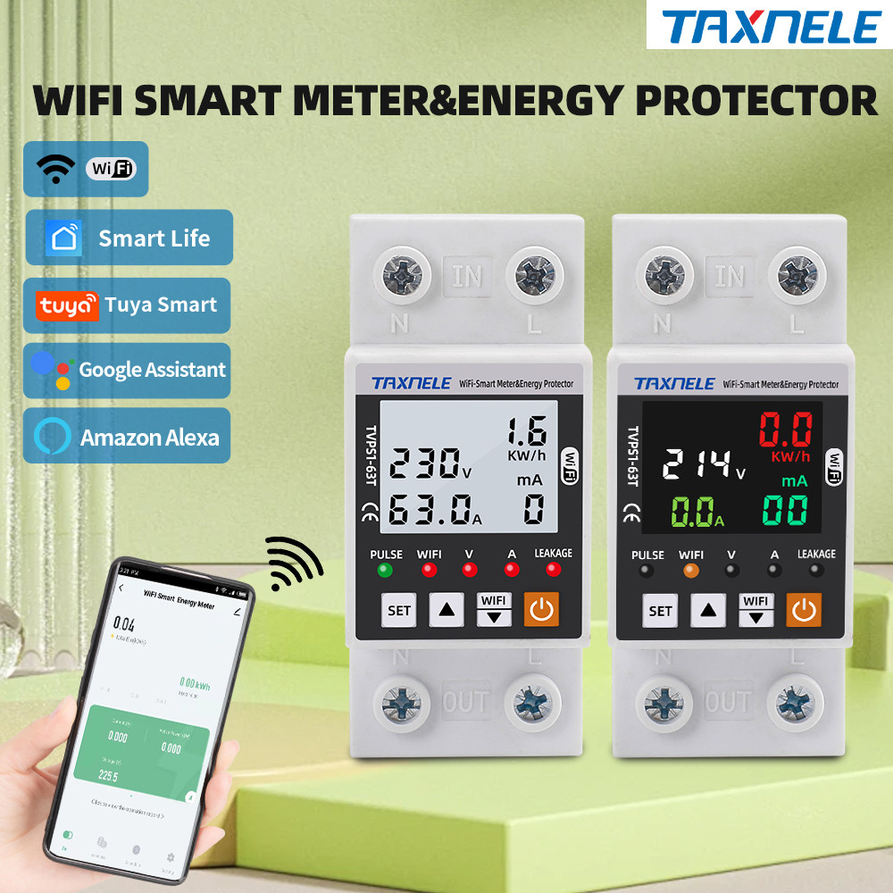 Tuya WiFi Smart Leakage Over Under Voltage Protector Energy Power kWh Meter อุปกรณ์ชีวิตอัจฉริยะ