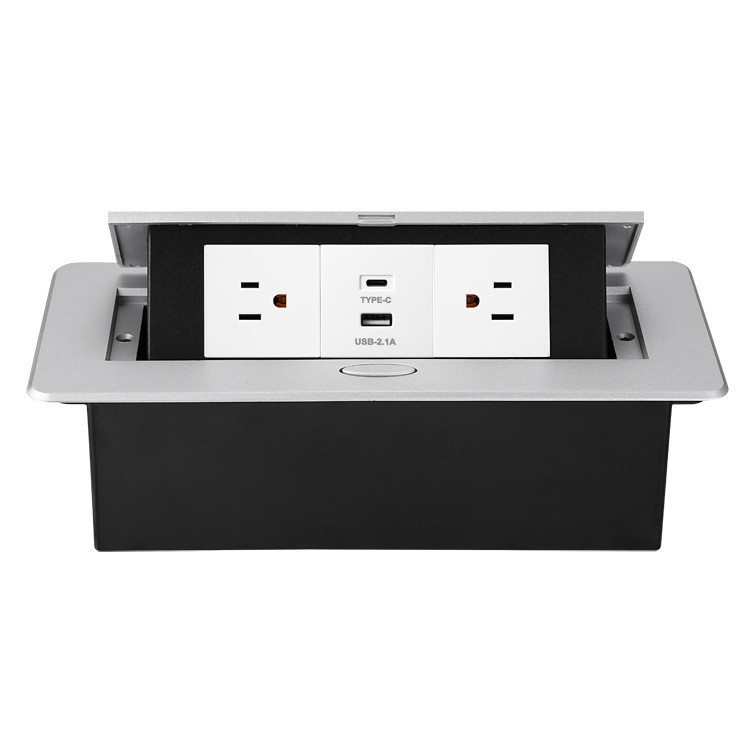 Cross-border Exit Pop-Up USB ชาร์จ C-Port ซ็อกเก็ตสีขาวสีดํา Saudi 13A ถุงเท้าเดสก์ท็อปมาตรฐานภาษาอังกฤษสามรู