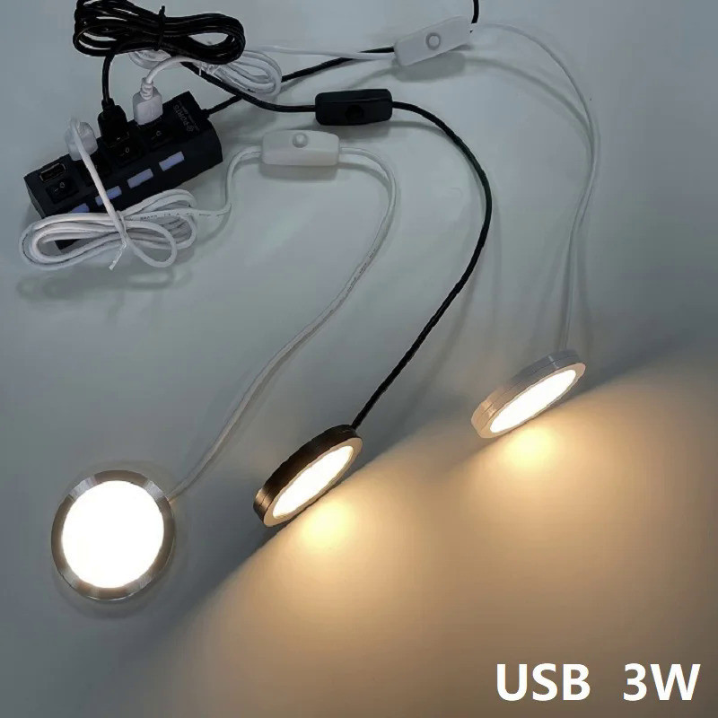 โคมไฟ LED USB 5V LED 3W สําหรับติดใต้ตู้เสื้อผ้า