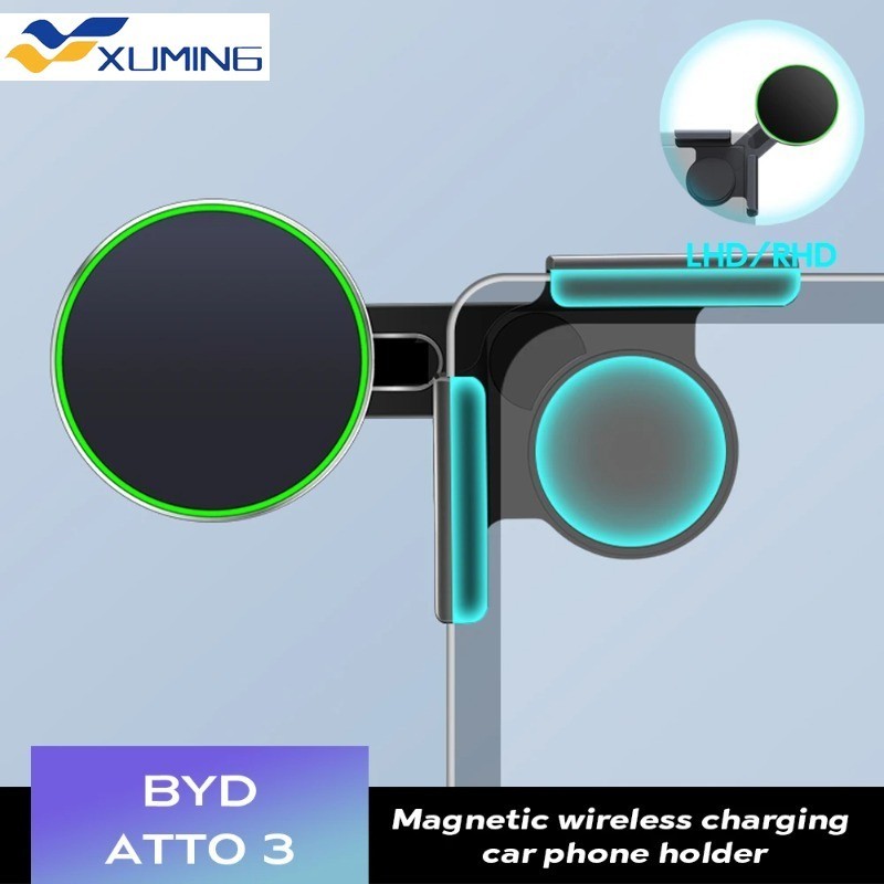 Xm-สําหรับ BYD Atto 3 HAN TANG DOLPHIN อุปกรณ์เสริม Foldaway รถโทรศัพท์ Mount Holder 15W แม่เหล็ก Ma