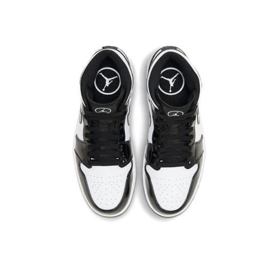 ♞Nike Air Jordan 1 Mid se asw black and white Black and white style Running shoes sneakers ของแท้ 1