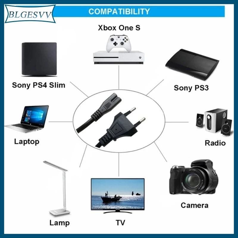 Blg สายเคเบิลขยาย ปลั๊ก EU 2pin IEC320 C7 สําหรับเครื่องพิมพ์ แล็ปท็อป