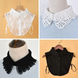 ปกปลอมแบบถอดได้ DIY ลายลูกไม้ ตกแต่งเสื้อผ้าสำหรับวัยรุ่นผู้หญิง