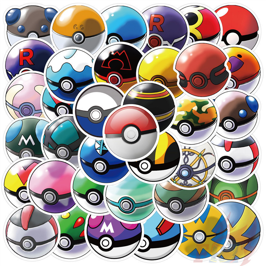 Poke Ball Series 01 Stickers 50Pcs/Set DIY Fashion Waterproof Doodle Decals Stickers