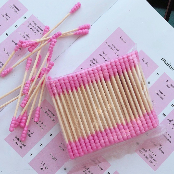 Cotton Buds แพ็ค100ชิ้น คอตตอนบัด ไม้ปั่นหู ไม้แคะหู สำลีเช็ดเครื่องสำอาง