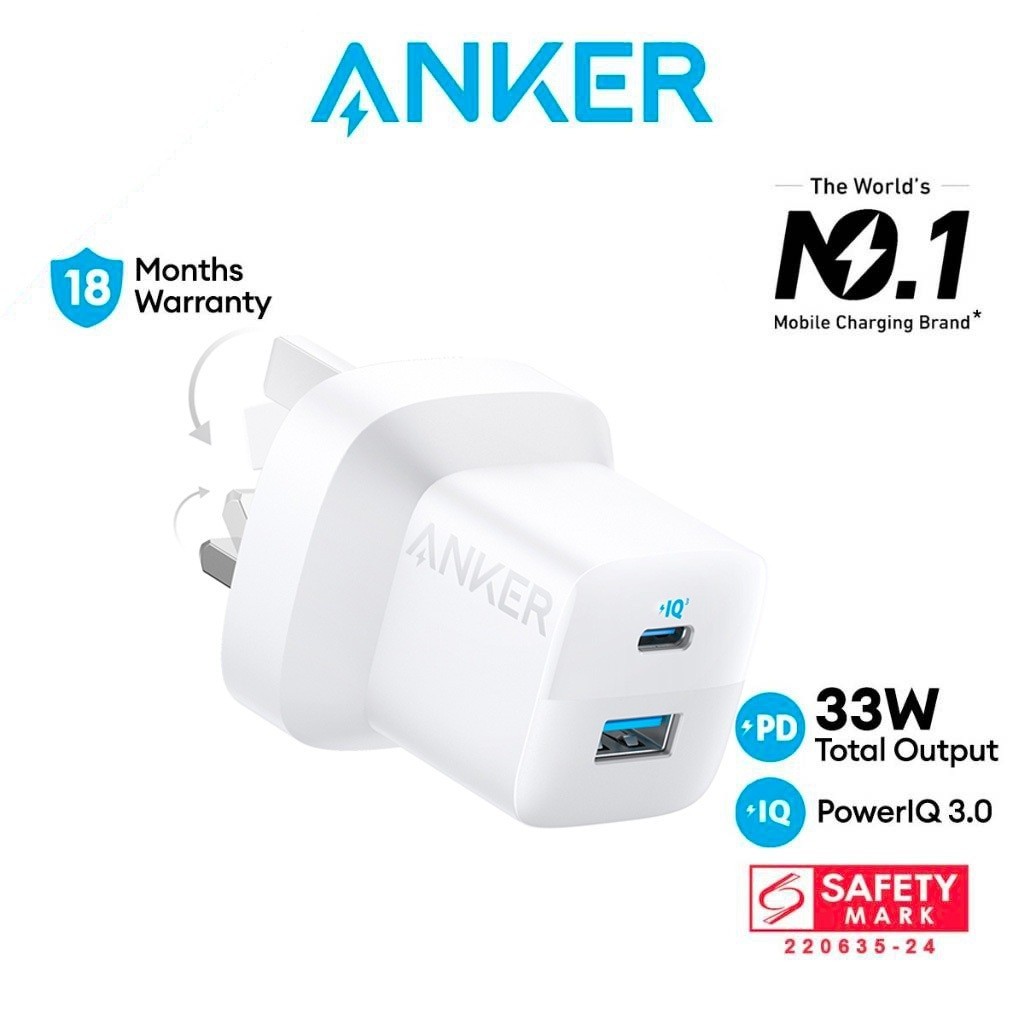 Anker Charger 323 Powerport 33W Charger USB Charger Gan Charger USB C Charger Adapter Travel PD Char