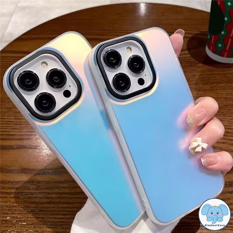 เคสเลเซอร์กิ้งก่า iPhone 11 14 13 15 12 Pro Max XR 7Plus 14 8 15 7 Plus XS Max X แฟชั่นหรูหรากันกระแทกนุ่มกรณี