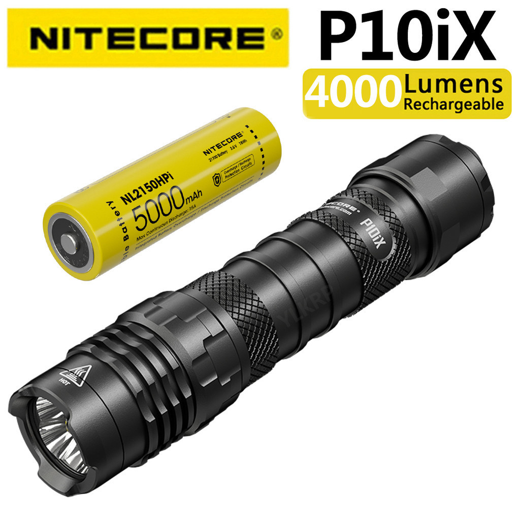 Nitecore P10IX ไฟฉายยุทธวิธี 4000 Lumens Generation X แข็งแรง พร้อมแบตเตอรี่ 5000 mAh
