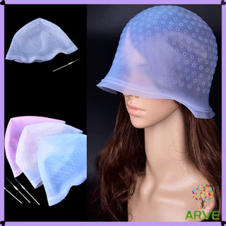 ARVE หมวกซิลิโคน ไฮไลท์ อุปกรณ์ทําผม ย้อมสีผม และอบน้ํามัน หมวกย้อมผม Hair dye cap