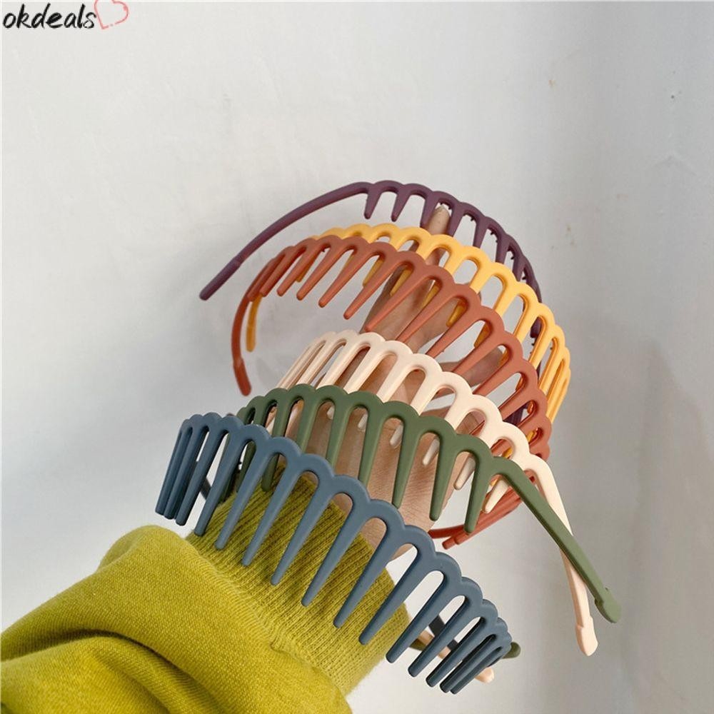 OKDEALS ที่คาดผม พร้อมฟัน สีดํา สําหรับล้างหน้า