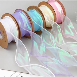 ริบบิ้นไหมพรม รูปหางปลา ดอกไม้สด ยาว 9 เมตร สําหรับตกแต่งเค้…