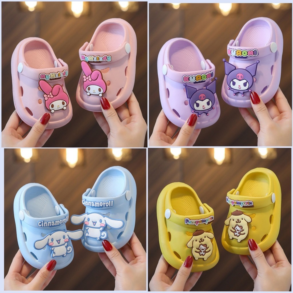 รองเท้าแตะ กันลื่น ลายการ์ตูน Sanrio แฟชั่นฤดูร้อน สําหรับเด็กผู้ชาย และเด็กผู้หญิง