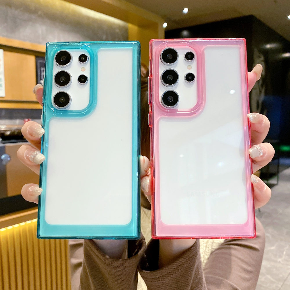 เคสโทรศัพท์มือถือ แบบใส สีแคนดี้ สําหรับ Samsung Galaxy S22 S23 S24 Plus Ultra A15 A25 A35 A55 A34 A54 A14 A24 A53 A22 A13 A23 A33 A73 A12 A52 A52s A32 A72