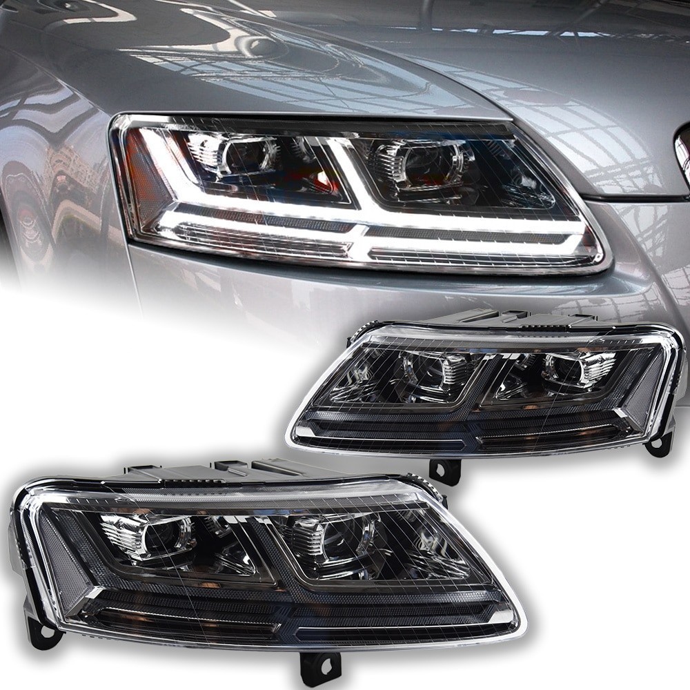 Car Styling for Audi A6 Headlights 2005-2011 A6 C5 C6 LED Headlight Dynamic Signal Animation DRL Bi 