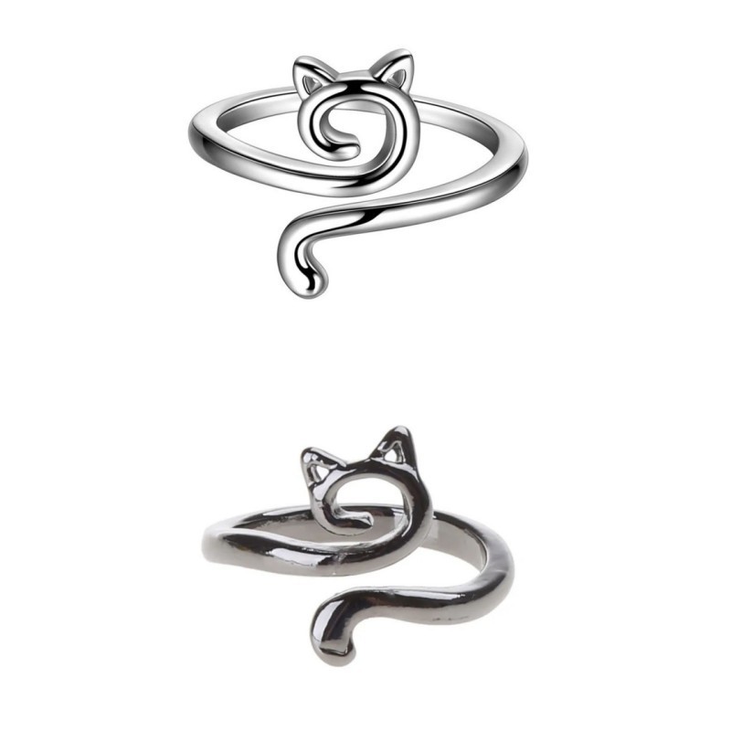 แหวนถักโครเชต์ รูปหูแมว ปรับระดับได้ สไตล์วินเทจ 1 ชิ้น - รูปที่ 7