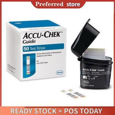 ((หมดอายุ: 05/2025)accuchek accu-chek guide instance performa 50/100 แผ่นตรวจน้ําตาล Test Bar accu c