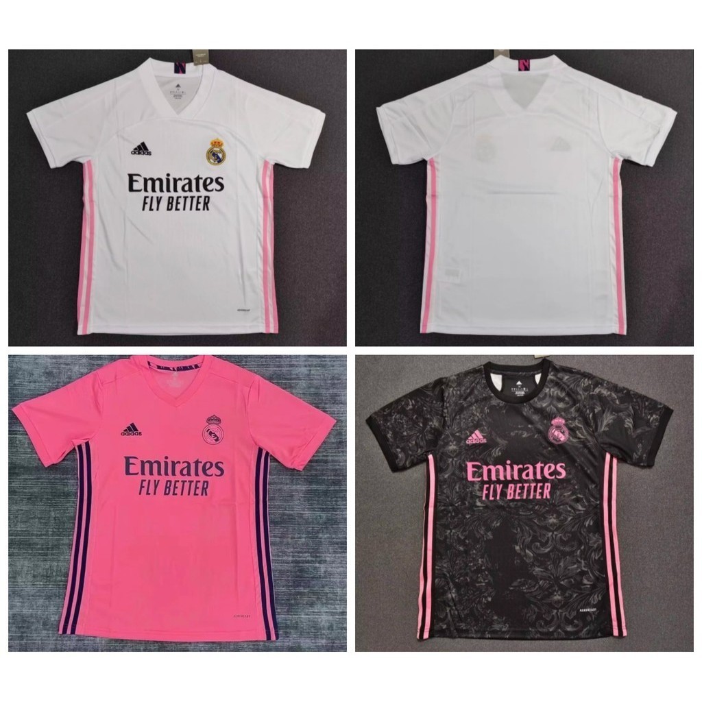 เสื้อกีฬาแขนสั้น ลายทีมฟุตบอล Real Madrid ทีมเหย้า ทีมเยือน 3rd Fan Version S-XXL 20-21 AAA+