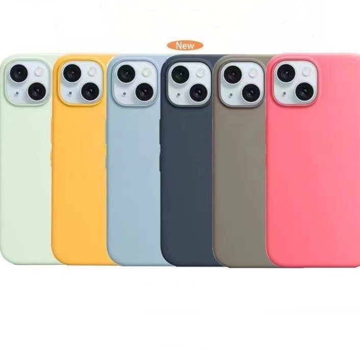 ใหม่ เคสโทรศัพท์มือถือ ซิลิโคน แม่เหล็ก สีพื้น สําหรับ IPhone 15Pro 15 Pro Max Plus