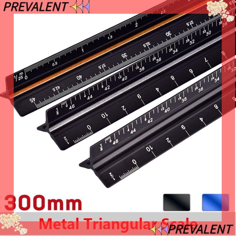 PREVA ไม้บรรทัดสเกล ไม้บรรทัดอลูมิเนียม ทรงสามเหลี่ยม 30 ซม. หลากสี สําหรับสถาปนิกวิศวกร