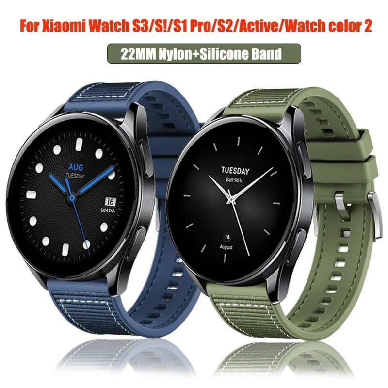 สายรัดไนลอนสําหรับ Xiaomi นาฬิกา S1 Pro Active เปลี่ยน Braid Smartwatch สายรัดข้อมือสําหรับ Mi นาฬิกาสี 2 S4 S3 S2 สร้อยข้อมือ Accessorie