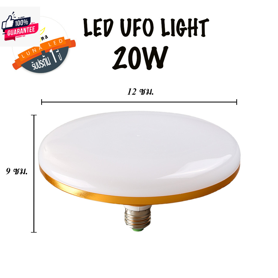 LED UFO Light E27 หลอดไฟ UFO หน้ากว้าง 12 เซนติเมตร ให้แสงสว่างรอด้าน 20W แพ็ค 1/2/5/10 หลอดไฟยูเอฟโอท้องถิ่น หลอดไฟLED