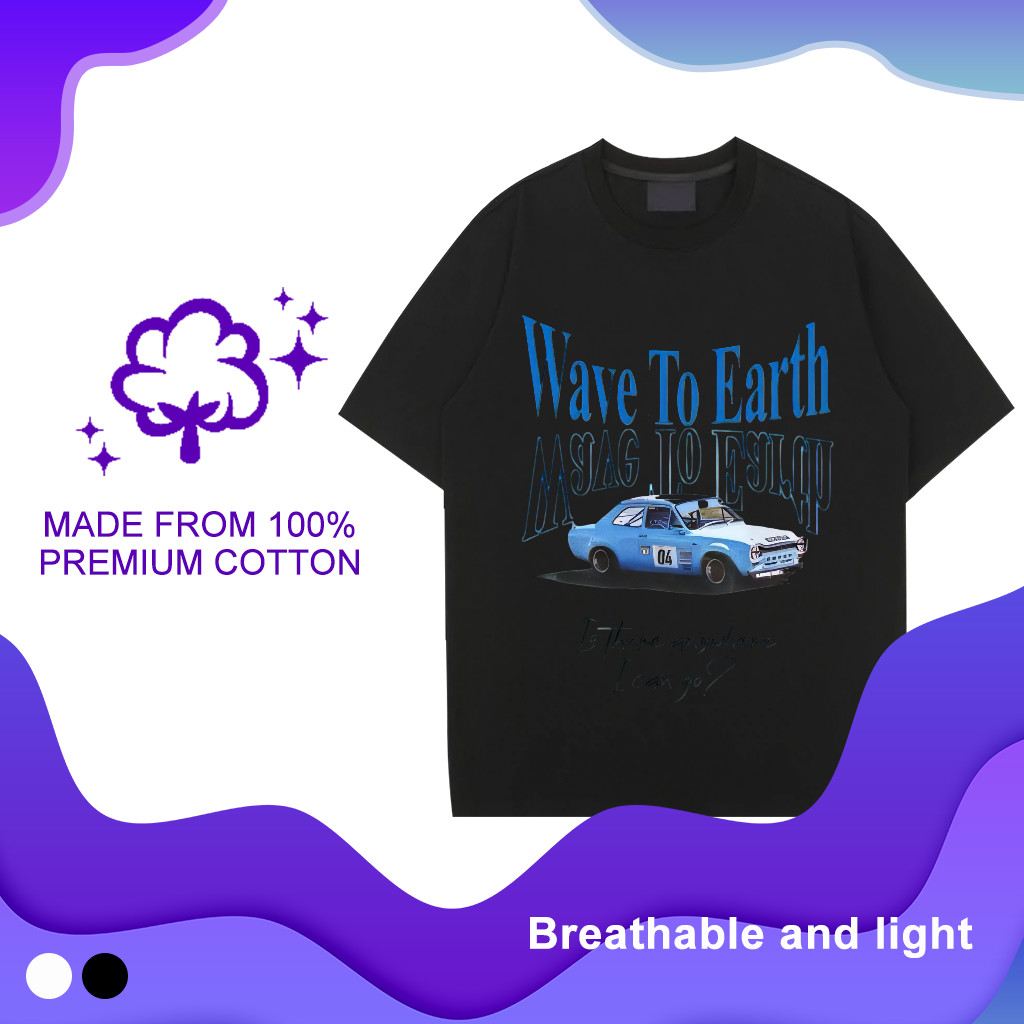 Wave to Earth การพิมพ์ เสื้อยืด ผ้าฝ้ายแท้ ท็อปส์ ยูนิฟอร์ม แผนกฮัน คอกลม แขนสั้น